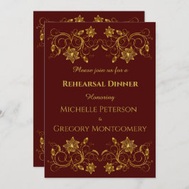 Convites Filigre Dourado amarelo no Janto de ensaio da Borg