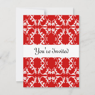 Convites FiligreeWhite, WhiteStripe, você é convidado