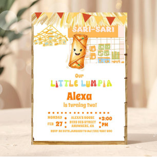 Convites Filipino Little Lumpia Theme Birthday