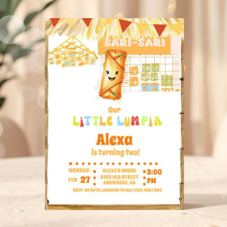 Convites Filipino Little Lumpia Theme Birthday