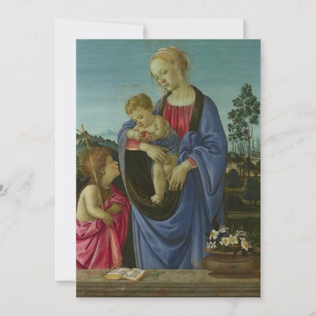 Convites Filippino Lippi - A Virgem e a Criança com Santo  (Frente)