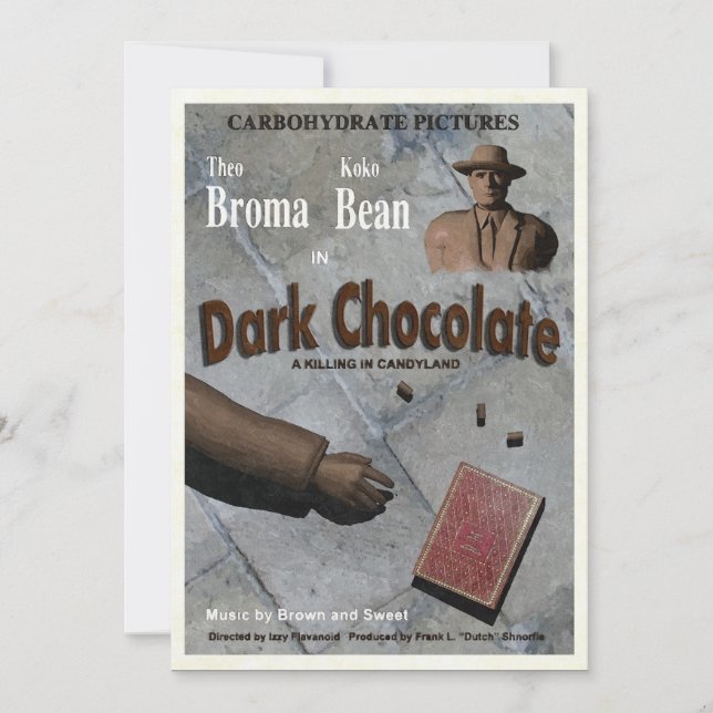 Convites Filme de Chocolate Amargo (Frente)
