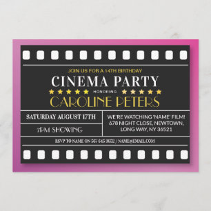 Convites Filme de Festa de aniversário Qualquer Idade de Ci