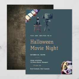 Convites Filme de Halloween Noite Negra Projetor de Gato Ne