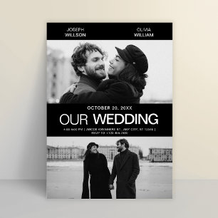 Convites Filme fotogênico poster casamento minimalista mode