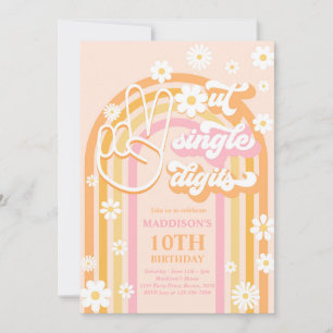 Convites Fim da Era de um Dígito Boho Arco-íris 10º Anivers