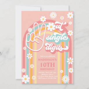 Convites Fim da Idade dos Dígitos Únicos Boho Arco-íris 10º