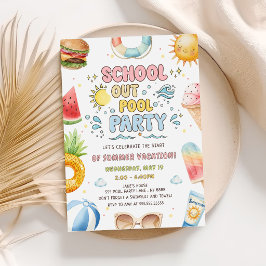 Convites Fim das Aulas Festa na Piscina Início das Férias d