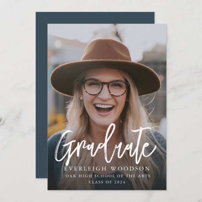 Convites Fim de Curso Foto Simples Turma de 2024 (Frente/Verso)