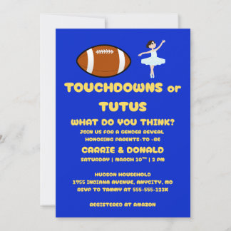 Convites Fim de Jogo ou Tutus Festa de Revelação de Gênero