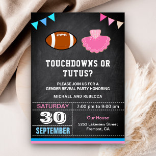 Convites Fim de Jogo ou Tutus Festa de Revelação de Gênero