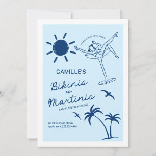 Convites Fim de semana Bikinis e Martinis Bachelorette