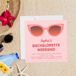 Convites Fim de Semana da Bachelorette Beach Sunnies Rosa