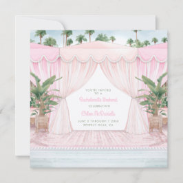 Convites Fim de Semana da Bachelorette Cabana Rosa + Itiner