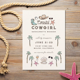 Convites Fim de Semana da Bachelorette Cowgirl Costeira