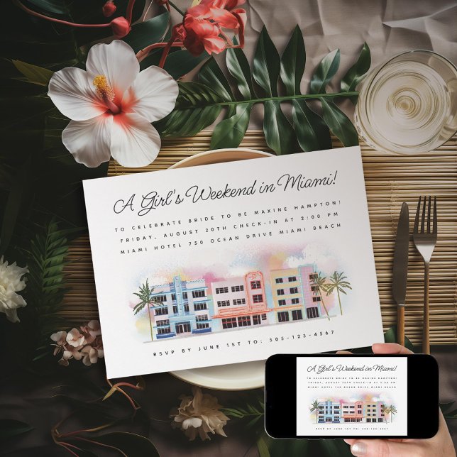 Convites Fim de Semana da Bachelorette de Miami Beach (Criador carregado)