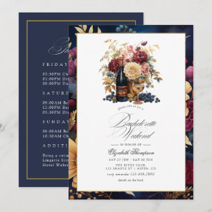 Convites Fim de semana da Bachelorette de Vinho Dourado e M