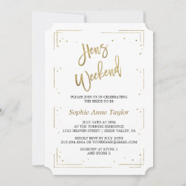 Convites Fim de semana da Bachelorette Dourada Luxury