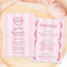 Convites Fim de Semana da Bachelorette Rosa da Ilha Mackina