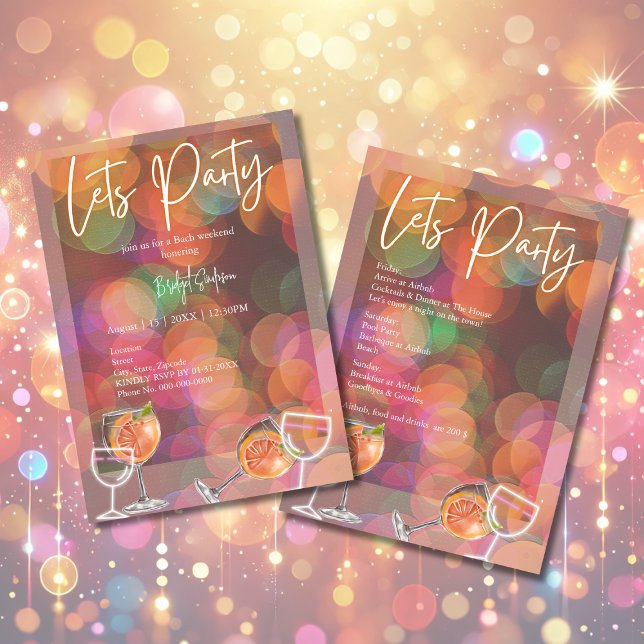 Convites Fim de semana da despedida de solteira e coquetel (Criador carregado)