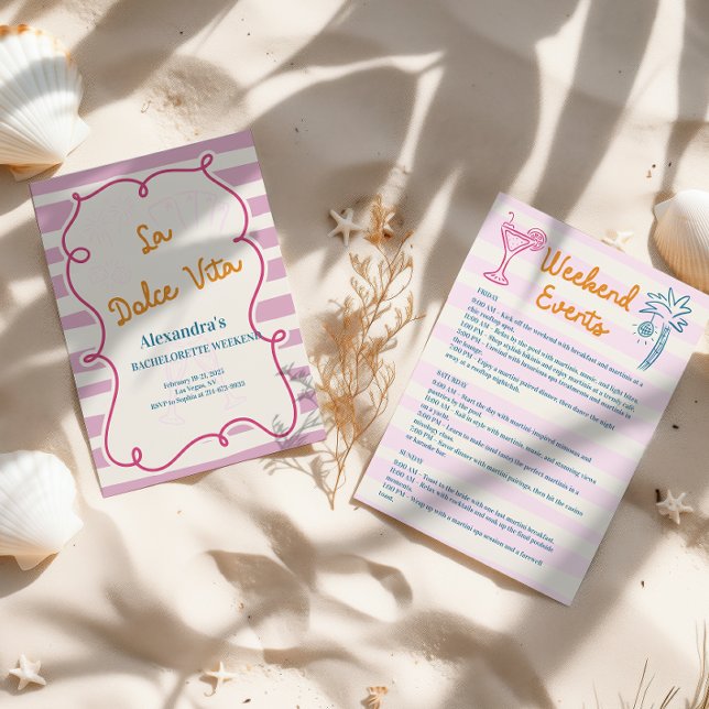 Convites Fim de Semana da Dolce Vita Bachelorette (Criador carregado)