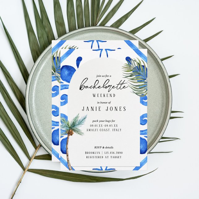 Convites Fim de Semana da Festa de solteira Azul do Almafi  (Criador carregado)