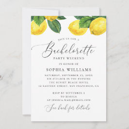 Convites Fim de semana da festa de solteira de limão de cit