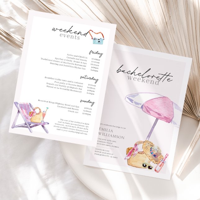 Convites Fim de Semana da Festa de solteira de Praia Rosa (Criador carregado)