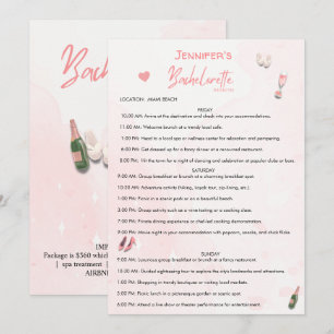 Convites Fim de Semana da Noiva Itinerário Editável