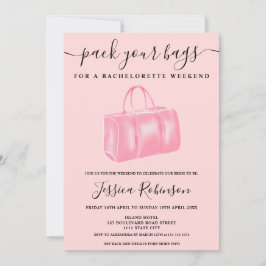 Convites Fim de semana da solha de sacos de cor rosa-claro