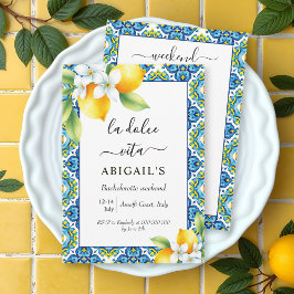 Convites Fim de semana da solteira mediterrânica da Dolce V