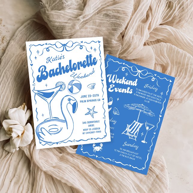 Convites Fim de Semana da Última Bachelorette de Praia Azul (Criador carregado)