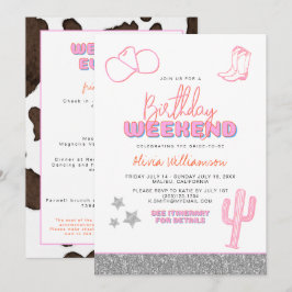 Convites Fim de Semana de Aniversário do Deserto da Cowgirl