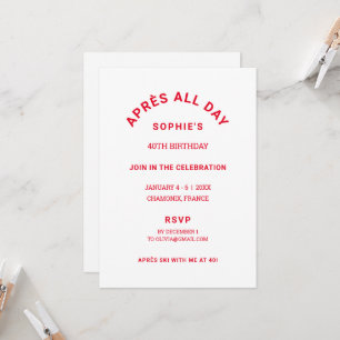 Convites Fim de Semana de Après All Day Winter Red aniversá