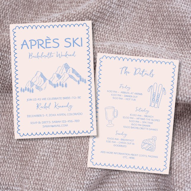 Convites Fim de Semana de Apres Ski Winter Bachelorette (Apres Ski Winter Bachelorette Weekend Invitation)
