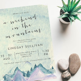 Convites Fim de Semana de Aquarela na Bachelorette das Mont