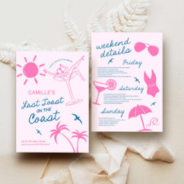 Convites Fim de Semana de Bachelorette Costeira Desenhada à