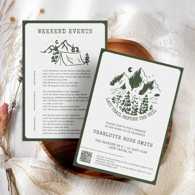 Convites Fim de Semana de Bachelorette de Acampamento Simpl (Criador carregado)