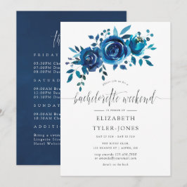 Convites Fim de Semana de Bachelorette de Aquarela Branca e