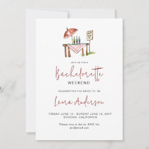 Convites Fim de semana de Bachelorette de provando de Vinho