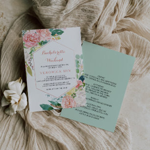 Convites Fim de Semana de Bachelorette Floral Primavera Ros