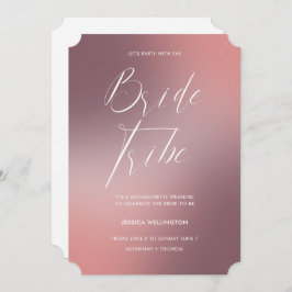 Convites Fim de Semana de Bachelorette Gradient Ombré Blush