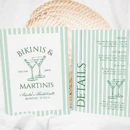 Convites Fim de Semana de Bachelorette Verde Bikinis & Mart