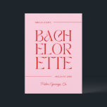 Convites Fim de Semana de Bachelorette Vermelho e Rosa<br><div class="desc">Este design apresenta texto ousado moderno com cocktails desenhados à mão.</div>