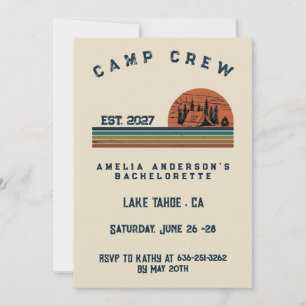 Convites Fim de Semana de Camping Personalizado para Desped