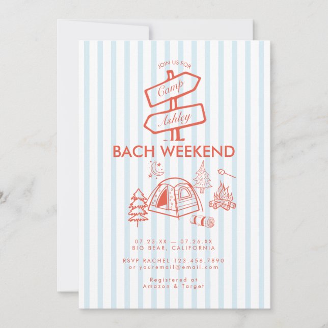 Convites Fim de Semana de Campos Brancos Retro (Frente)