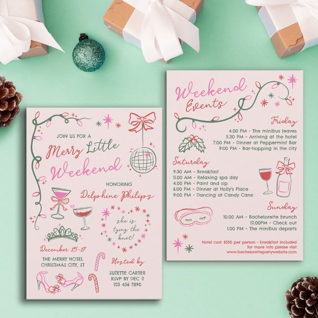 Convites Fim de Semana de Despedida de Solteira Alegre com  (Criador carregado)