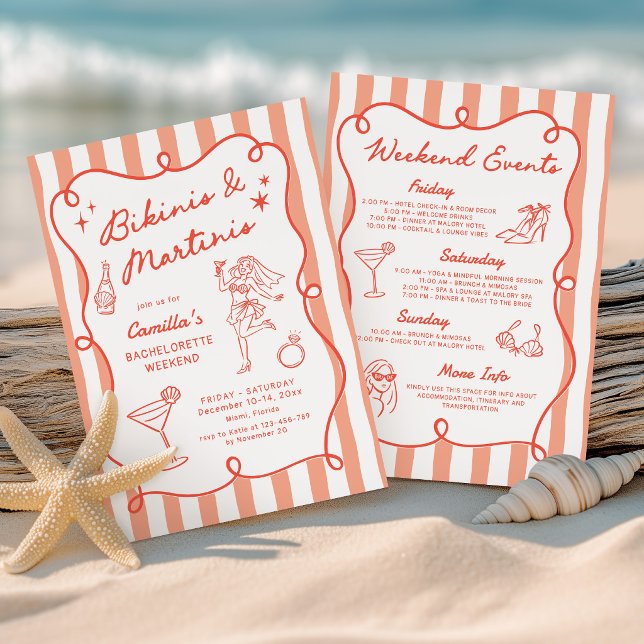 Convites Fim de Semana de Despedida de Solteira Bikinis & M (Criador carregado)