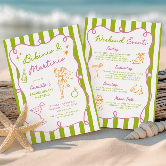 Convites Fim de Semana de Despedida de Solteira com Bikinis (Criador carregado)