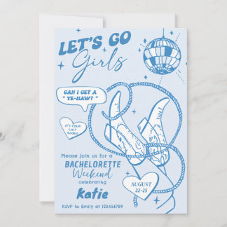 Convites Fim de Semana de Despedida de Solteira Cowgirl Dis